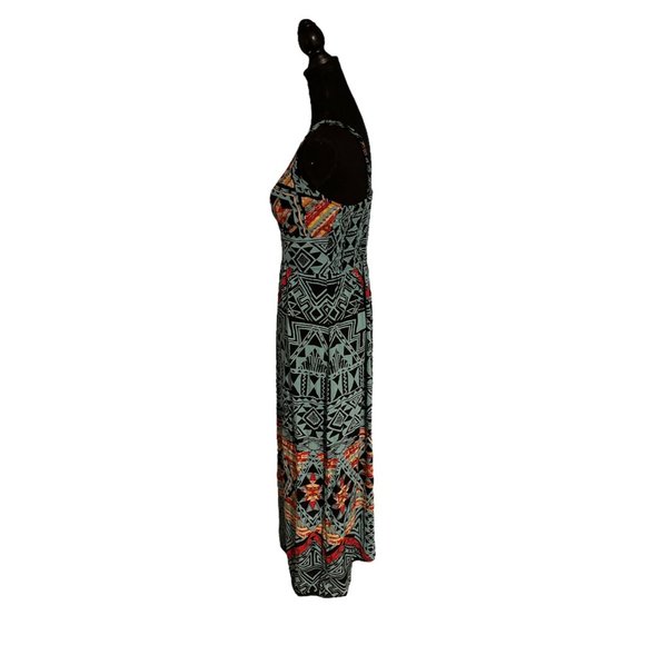 Angie Black Tribal Print Women's Maxi Dress Size Medium - Picture 8 of 10